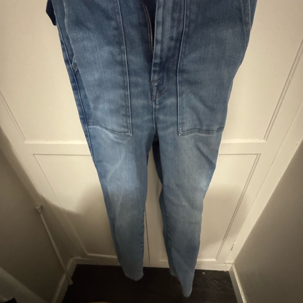 Good American Light Blue Denim Short-Sleeve Jumpsuit - Picture 7 of 9